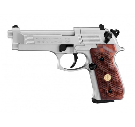 Pistolet wiatrówka Beretta M92 FS nickel/wood 4,5 mm Diabolo CO2