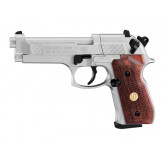 Pistolet wiatrówka Beretta M92 FS nickel/wood 4,5 mm Diabolo CO2