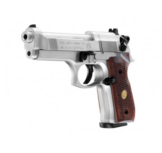 Pistolet wiatrówka Beretta M92 FS nickel/wood 4,5 mm Diabolo CO2