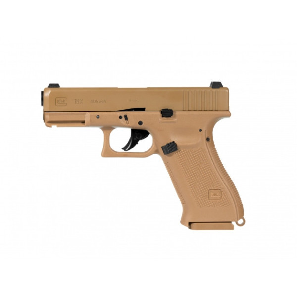 Pistolet wiatrówka Glock 19X blowback 4,5 mm coyote BB CO2