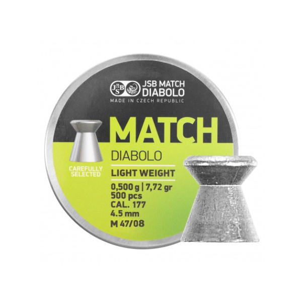 Śrut diabolo JSB Match Light 4,50 mm 500 szt. 0,500 g / 7,72 g