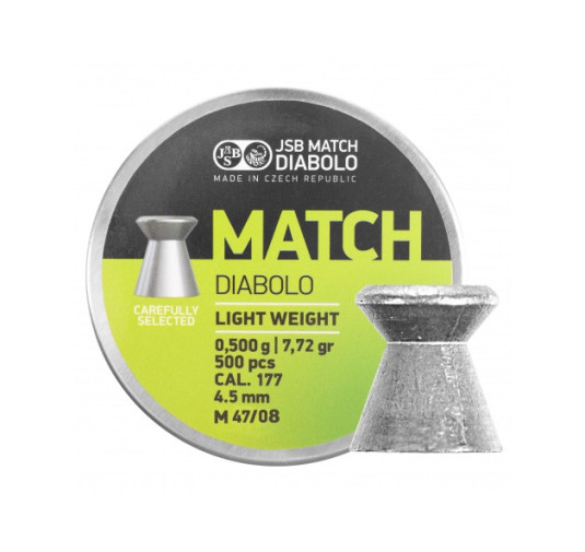 Śrut diabolo JSB Match Light 4,50 mm 500 szt. 0,500 g / 7,72 g