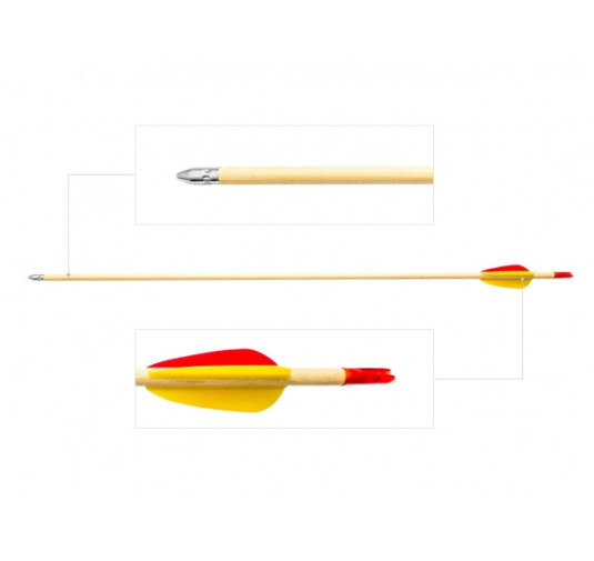 Strzała Poe Lang drewniana 24" drewniana grot tarczowy gładki