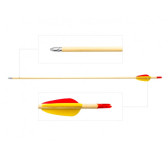 Strzała Poe Lang drewniana 24" drewniana grot tarczowy gładki