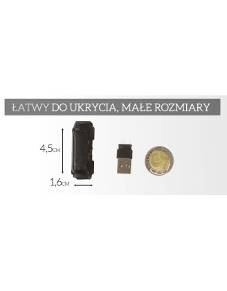 Dyktafon szpiegowski podsłuch dyskretny MKX mini 8GB 15h
