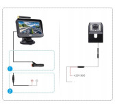 Bezprzewodowy Zestaw Cofania Monitor + 2x Kamera Cofania 12-36V