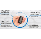 Dyktafon szpiegowski pluskwa podsłuch MKX SET801 32GB (Do 30 dni pracy) Dyktafon szpiegowski pluskwa podsłuch MKX SET801 32GB (Do 30 dni pracy)