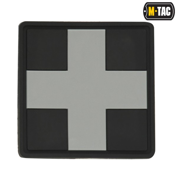 M-Tac naszywka Medic Cross Square PVC Black/Grey 