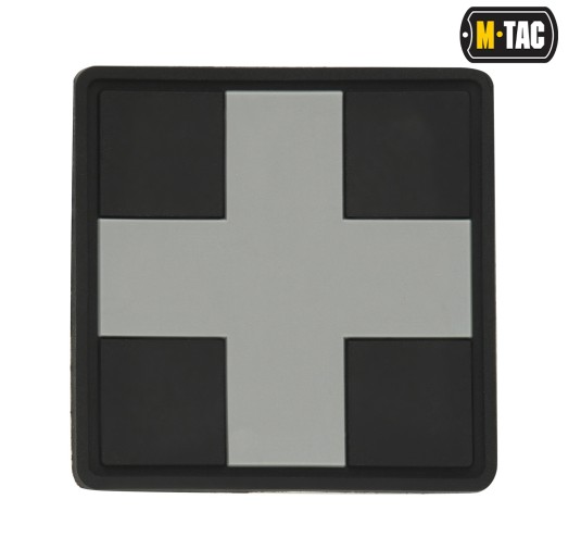 M-Tac naszywka Medic Cross Square PVC Black/Grey 