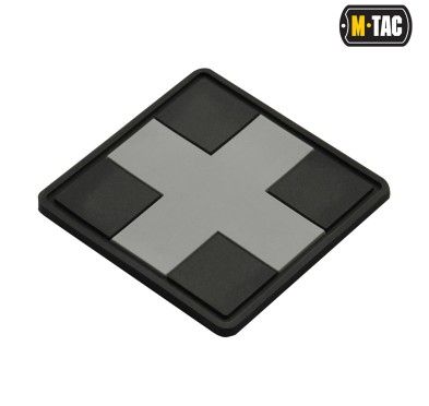 M-Tac naszywka Medic Cross Square PVC Black/Grey 