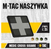 M-Tac naszywka Medic Cross Square PVC Black/Grey 