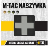 M-Tac naszywka Medic Cross Square PVC Black/Grey 