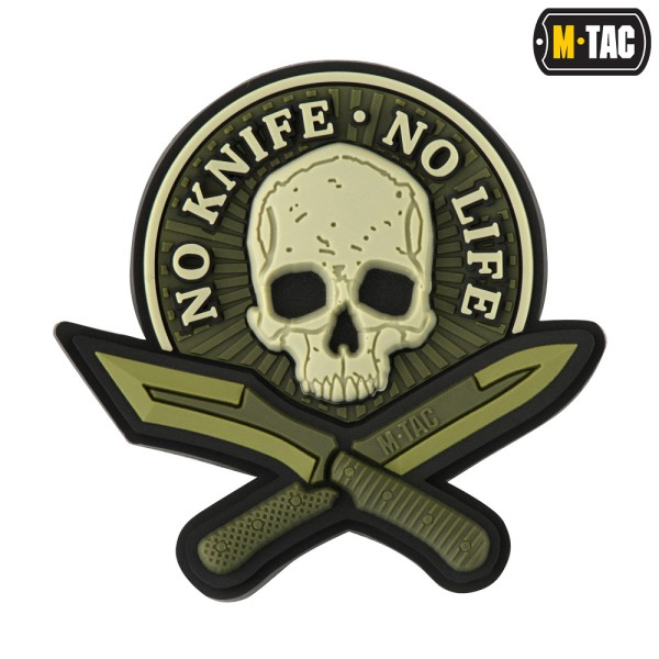 M-Tac naszywka No Knife - No Life 3D PVC Olive 