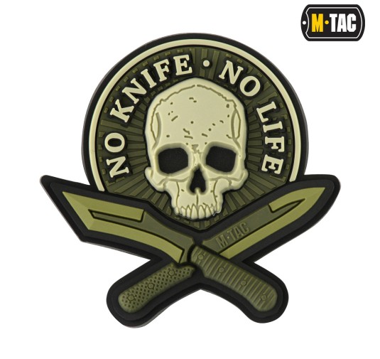 M-Tac naszywka No Knife - No Life 3D PVC Olive 