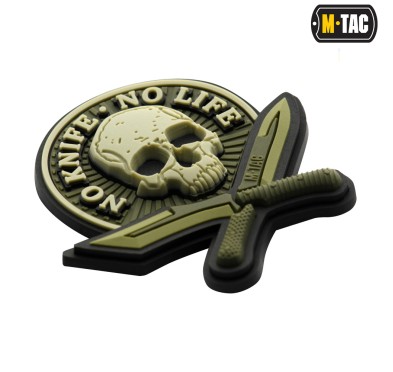 M-Tac naszywka No Knife - No Life 3D PVC Olive 