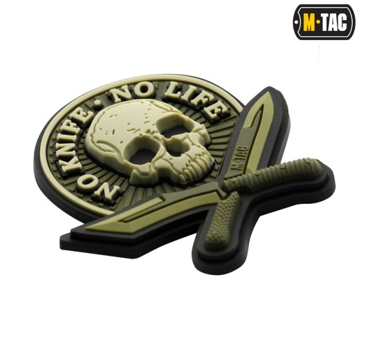 M-Tac naszywka No Knife - No Life 3D PVC Olive 