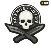 M-Tac naszywka No Knife - No Life 3D PVC Black/White 