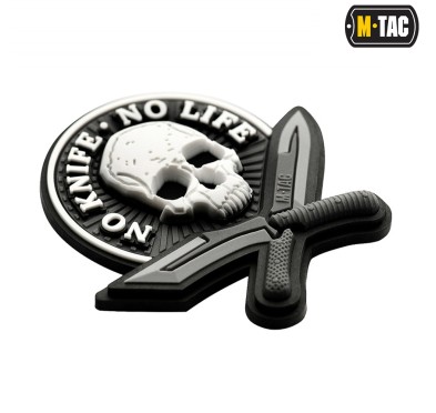 M-Tac naszywka No Knife - No Life 3D PVC Black/White 