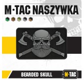 M-Tac naszywka Bearded Skull 3D PVC Black/Grey 