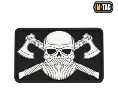 M-Tac naszywka Bearded Skull 3D PVC Black/White 