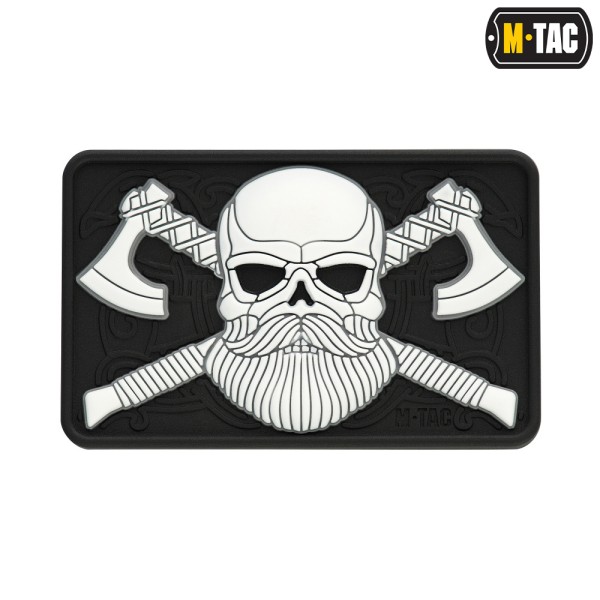 M-Tac naszywka Bearded Skull 3D PVC Black/White 