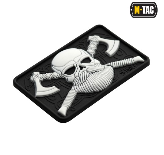 M-Tac naszywka Bearded Skull 3D PVC Black/White 