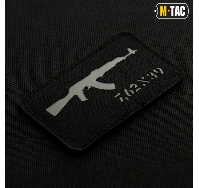 M-Tac naszywka AKM 7,62х39 Laser Cut Black/Grey 