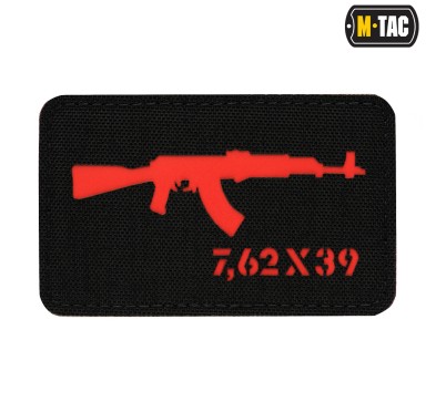 M-Tac naszywka AKM 7,62х39 Laser Cut Black/Red 