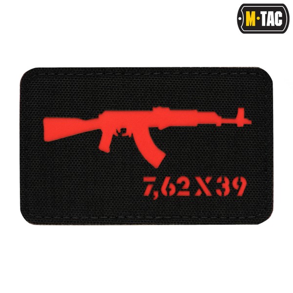 M-Tac naszywka AKM 7,62х39 Laser Cut Black/Red 