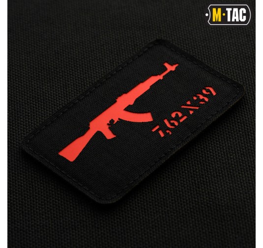 M-Tac naszywka AKM 7,62х39 Laser Cut Black/Red 