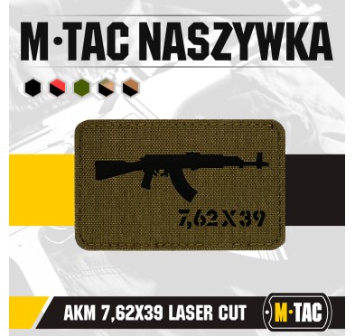 M-Tac naszywka AKM 7,62х39 Laser Cut Ranger Green/Black 