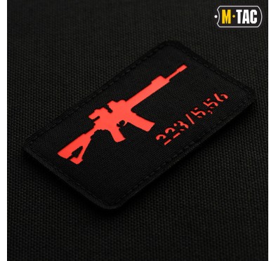 M-Tac naszywka AR-15 223/5,56 Laser Cut Black/Red 