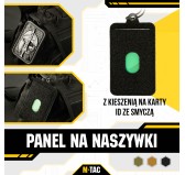 M-Tac panel na naszywki z kieszenią na karty ID ze smyczą Black 