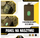 M-Tac panel na naszywki z kieszenią na karty ID ze smyczą 