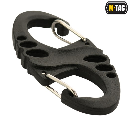 M-Tac dwustronny karabińczyk typu S-Hook plastikowy Black 