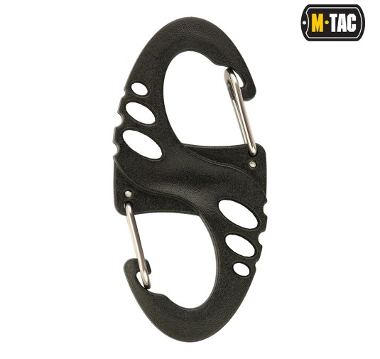 M-Tac dwustronny karabińczyk typu S-Hook plastikowy Black 