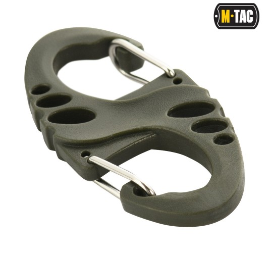 M-Tac dwustronny karabińczyk typu S-Hook plastikowy Olive 