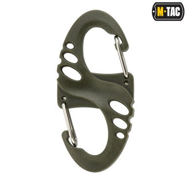 M-Tac dwustronny karabińczyk typu S-Hook plastikowy Olive 