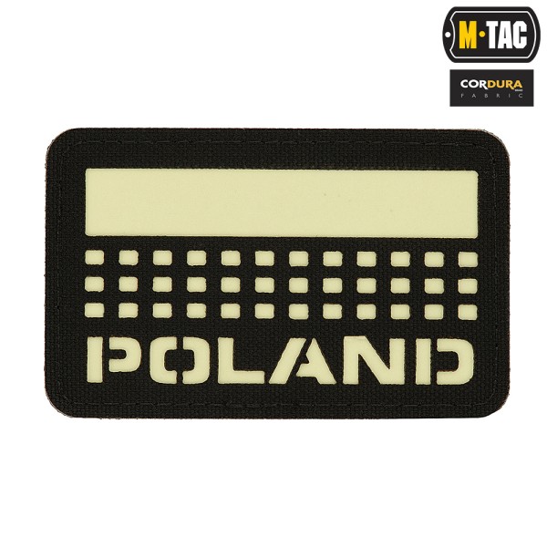 M-Tac naszywka Poland (z flagą) 50х80 Laser Cut Black/Lum 