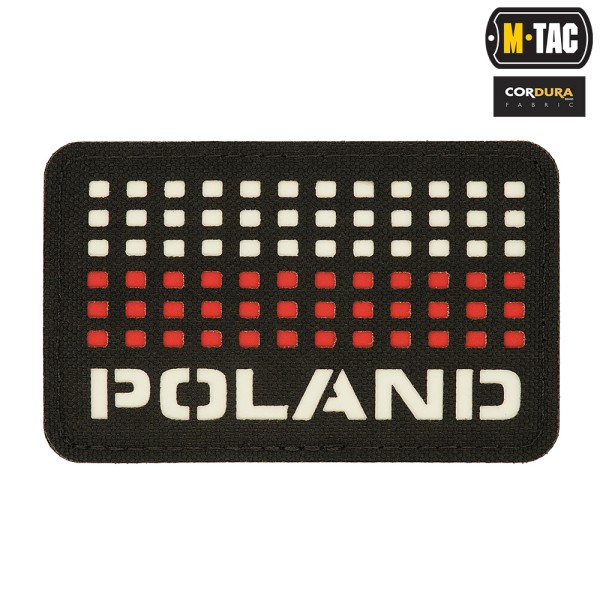 M-Tac naszywka Poland (z flagą) 50х80 Laser Cut Black/White/Red 