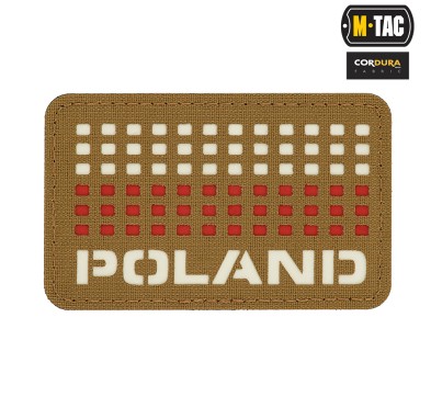 M-Tac naszywka Poland (z flagą) 50х80 Laser Cut Coyote/White/Red 