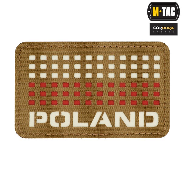 M-Tac naszywka Poland (z flagą) 50х80 Laser Cut Coyote/White/Red 