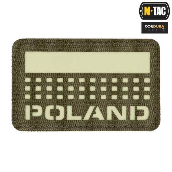 M-Tac naszywka Poland (z flagą) 50х80 Laser Cut Ranger Green/Lum 