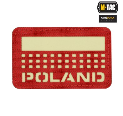 M-Tac naszywka Poland (z flagą) 50х80 Laser Cut Red/Lum 