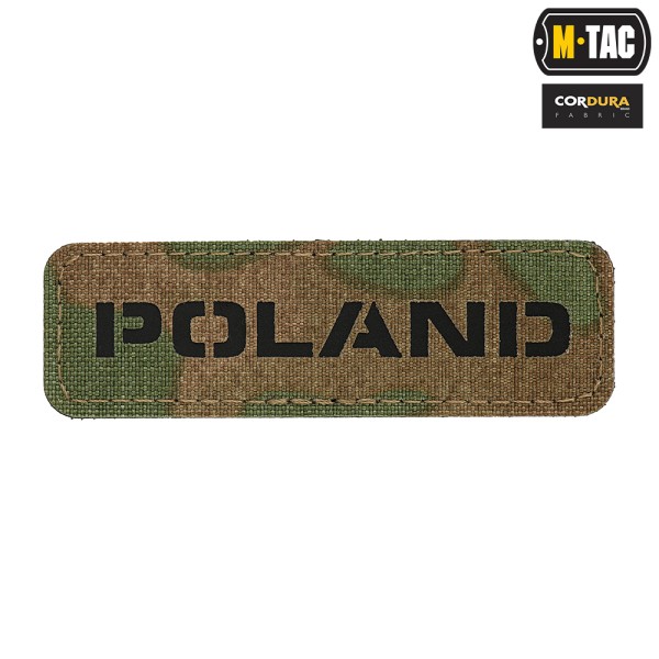 M-Tac naszywka Poland 25х80 Laser Cut Multicam/Black 