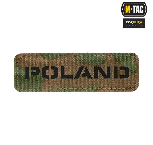 M-Tac naszywka Poland 25х80 Laser Cut Multicam/Black 