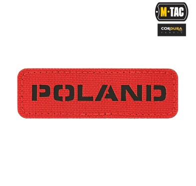 M-Tac naszywka Poland 25х80 Laser Cut Red/Black 