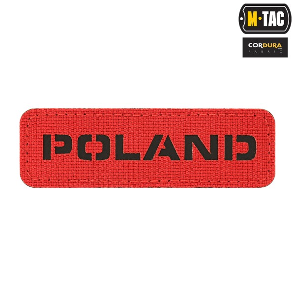 M-Tac naszywka Poland 25х80 Laser Cut Red/Black 