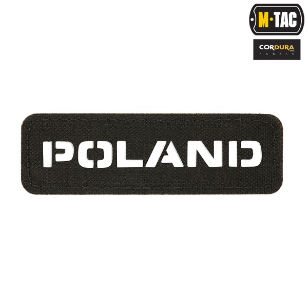 M-Tac naszywka Poland (przechodzi na wylot) 25х80 Laser Cut Black 