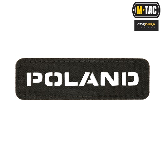 M-Tac naszywka Poland (przechodzi na wylot) 25х80 Laser Cut Black 